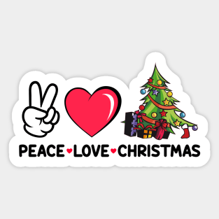 Christmas Tshirt, Christmas Lover Tee, Peace Love Christmas T-Shirt Sticker